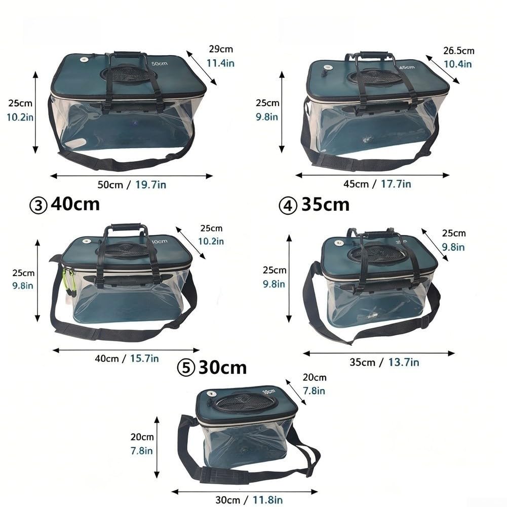 Tanque de peces portátil 50cm plegable para transporte (45cm)