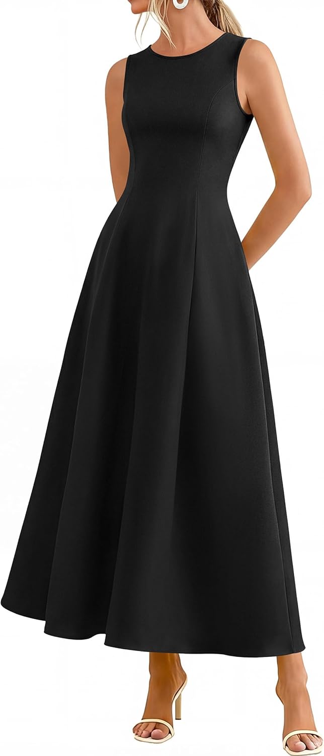 PRETTYGARDEN Women's Maxi Dress Summer Wedding Guest 2026 Spring A Line Long Tank Flowy Modest Sleeveless Cocktail Dresses - Image 3