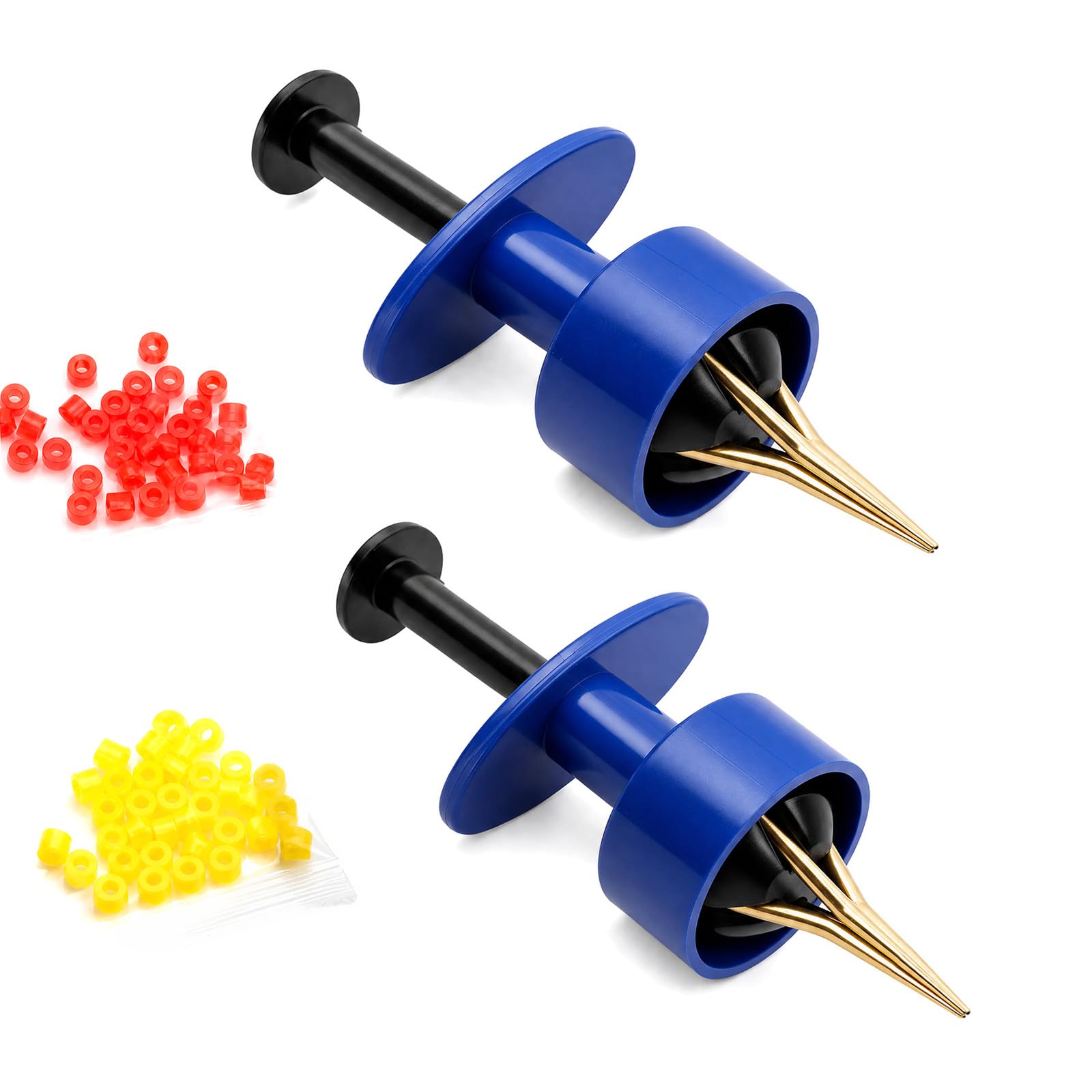 KIPTVO 2PCS Pellet Bander Tool Set with Bait Elastic Bands, Carp Fishing Accessories Kit for Rigging Pellets and Hooks, Red Worm Bait Clip, Portable Fishing Tools for Coarse Angling