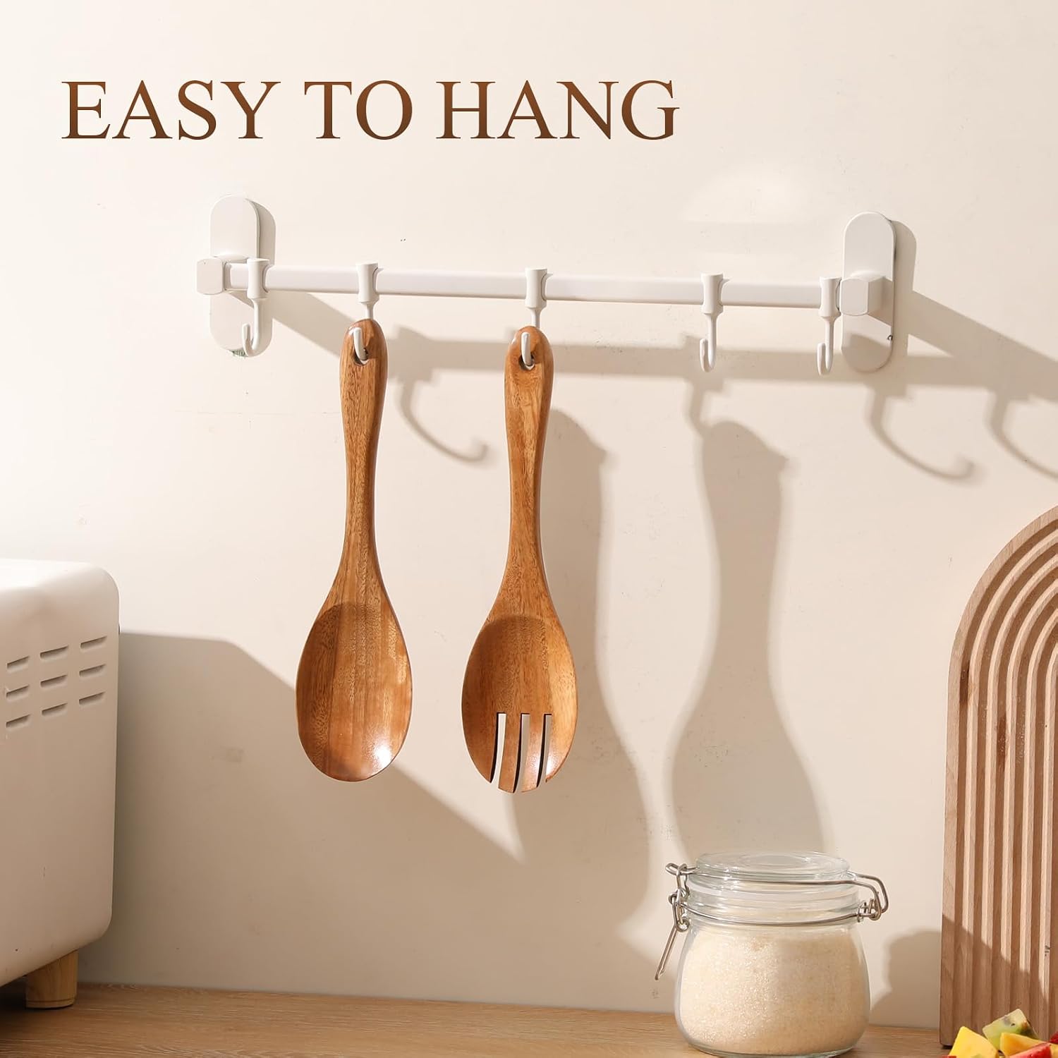 Acacia Wood Salad Server Set, Serving Utensils 10.4 Inch (2 Pcs)