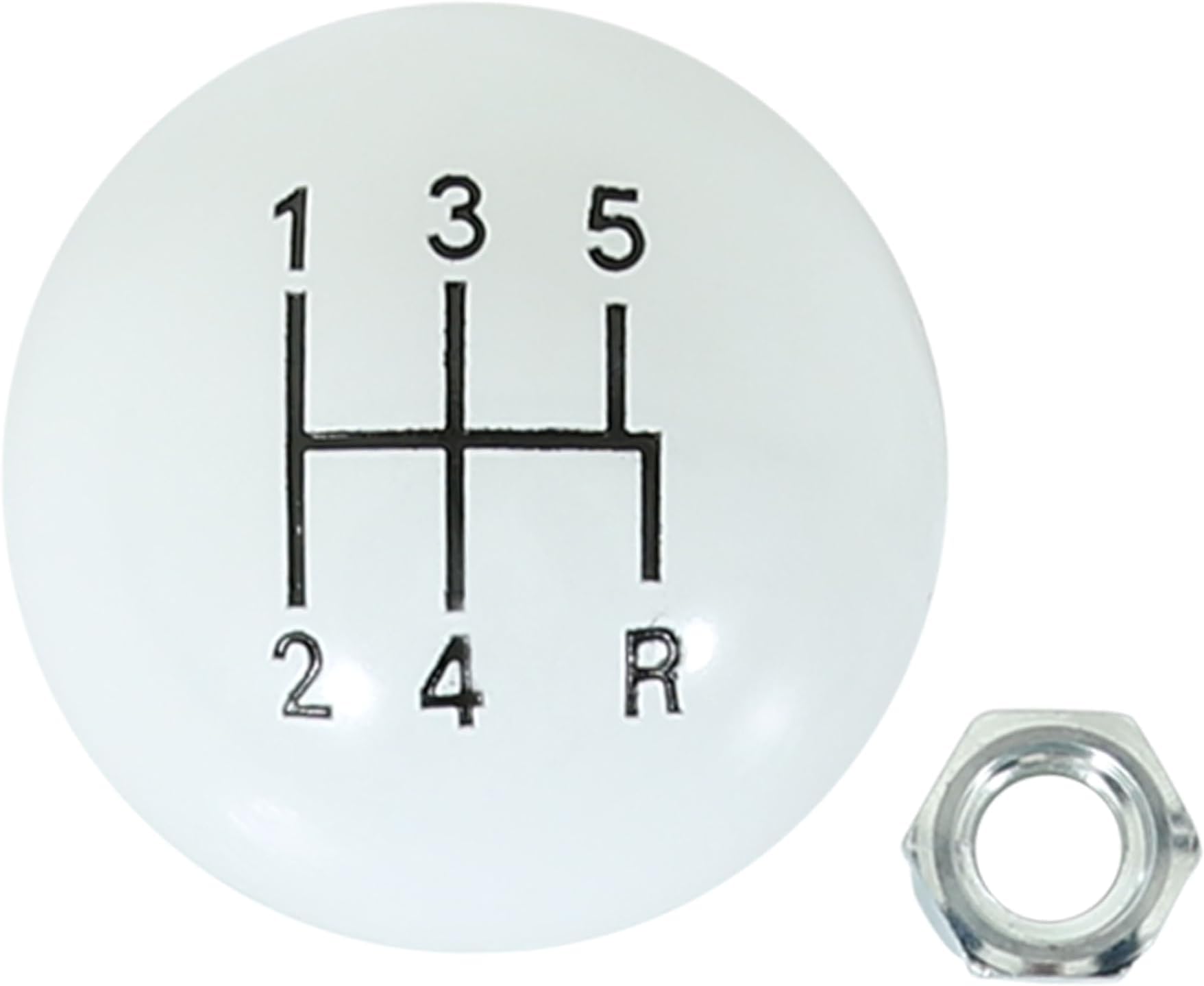 1630025 White 5-Speed Replacement Shifter Knob