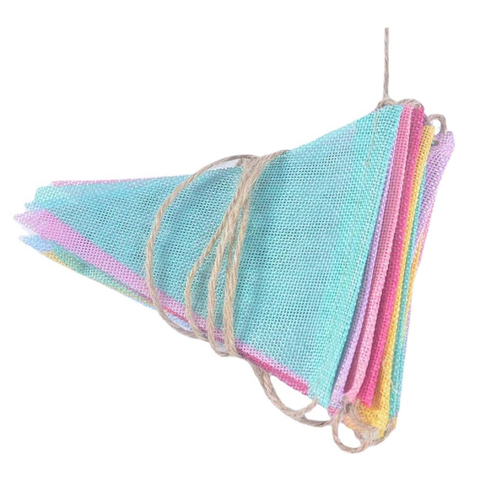 G2PLUS 36 stuks dubbelzijdige stoffen bunting, 10 m roze bloemen katoenen banner, 17 x 19 cm grote driehoekige slinger herbruikbaar voor binnen en buiten feestdecoratie