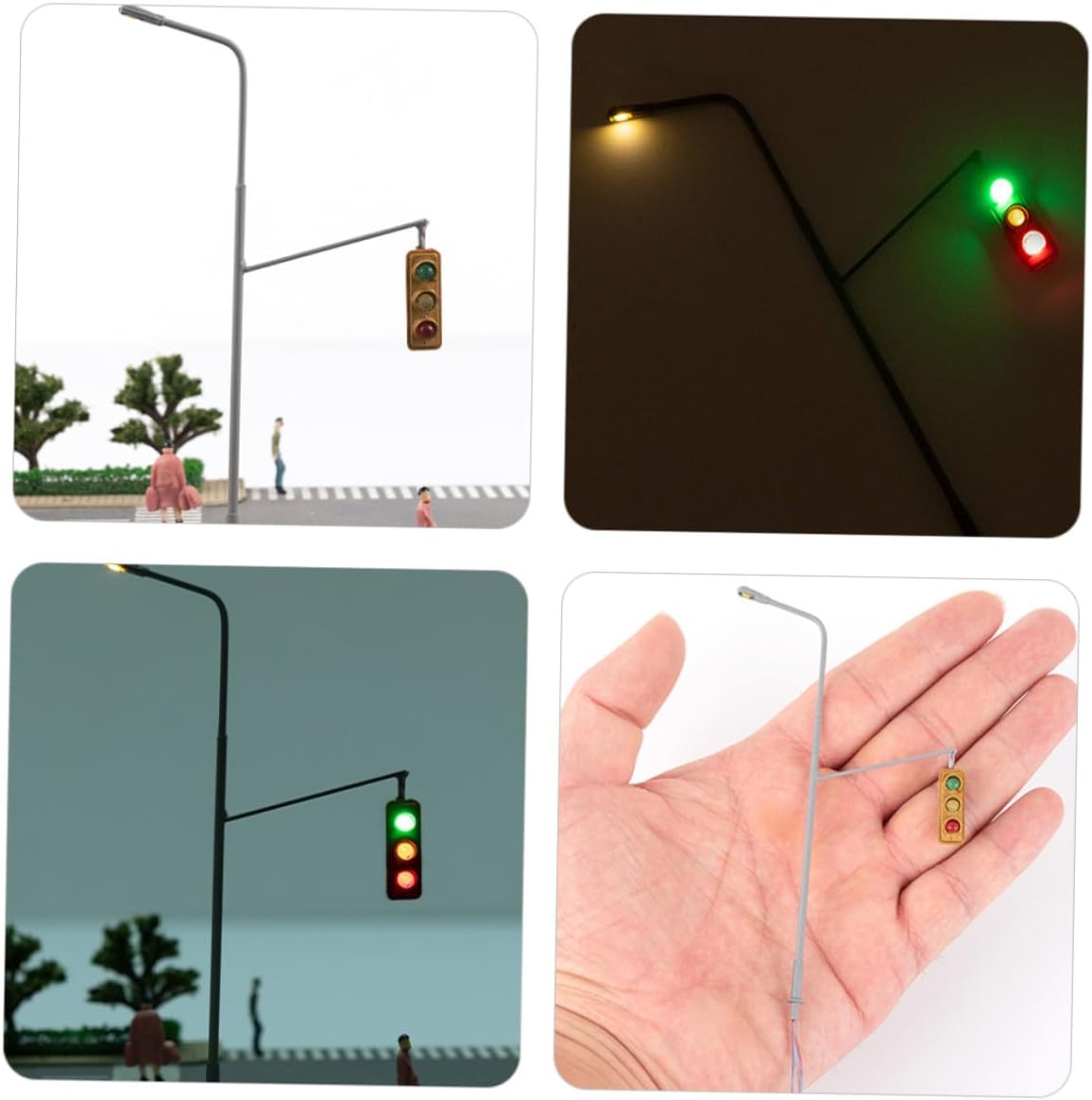 Simulated Signal Light Model Railroad Traffic Light Miniature for Sand Table Scenery Abs Metal Material Compact Railroad Lamp Decoration for Train Enthusiasts and DIY Scenes