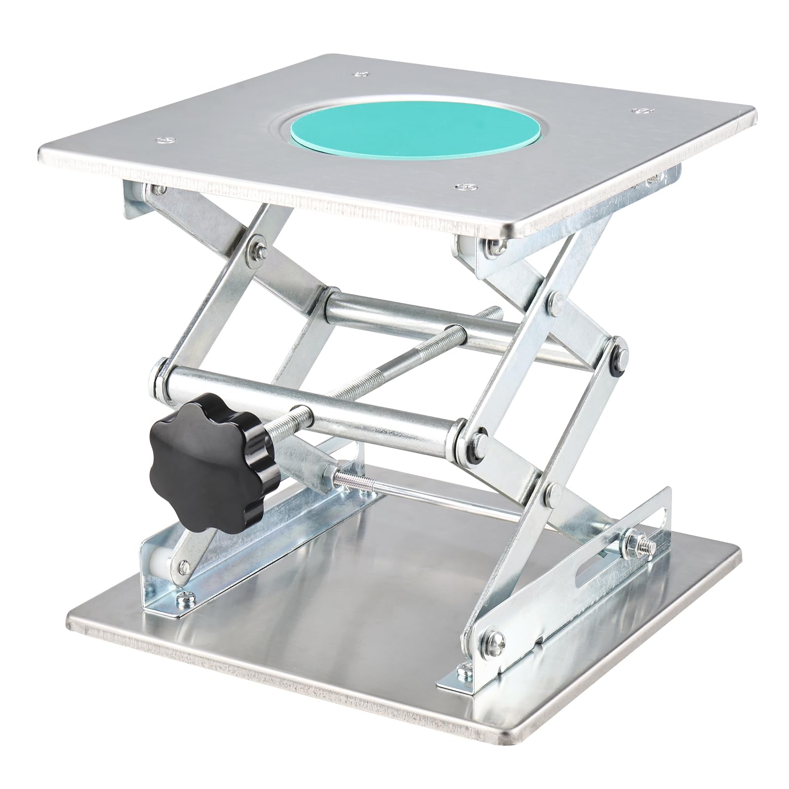 BOOMSTART Table élévatrice de laboratoire en acier inoxydable - Plateforme de levage de laboratoire - 200 x 200 mm - Support - Cric à ciseaux de laboratoire - Commande manuelle pour laboratoire - Cric
