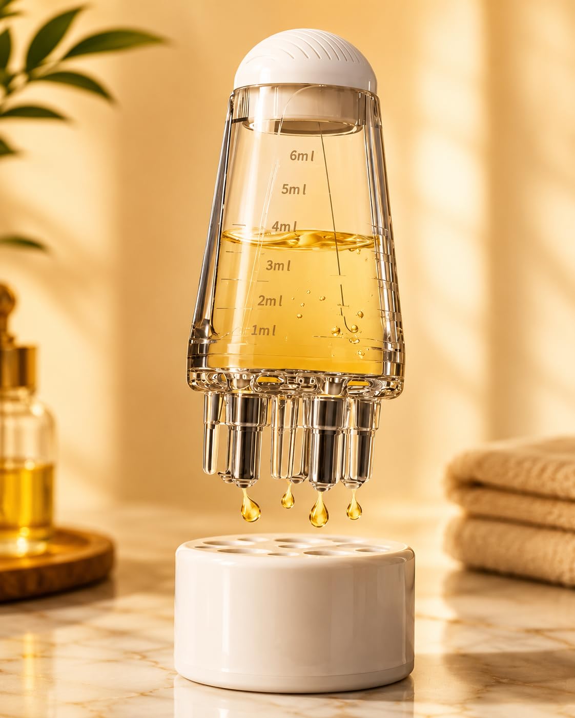 Scalp Oil Applicator Comb Smooth Root Hair Oil Applicator Bottle For Scalp Anti Hair Loss Oil Dispenser Anti-Leak 6ML Scale Control Hair Oiling Tool Oily/Greasy Hair Transparent-image-19