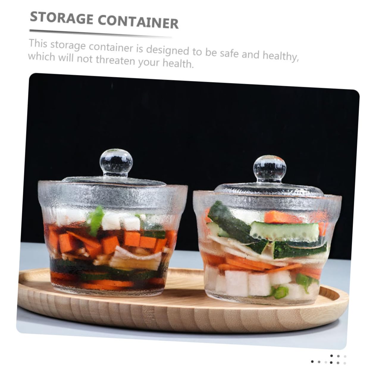 Barattolo per Sottaceti Ermetico in Vetro Contenitore Trasparente per Fermentazione Vegetali Stile Giapponese con Coperchio Pesante per Kimchi e Conservazione Alimentare in Cucina
