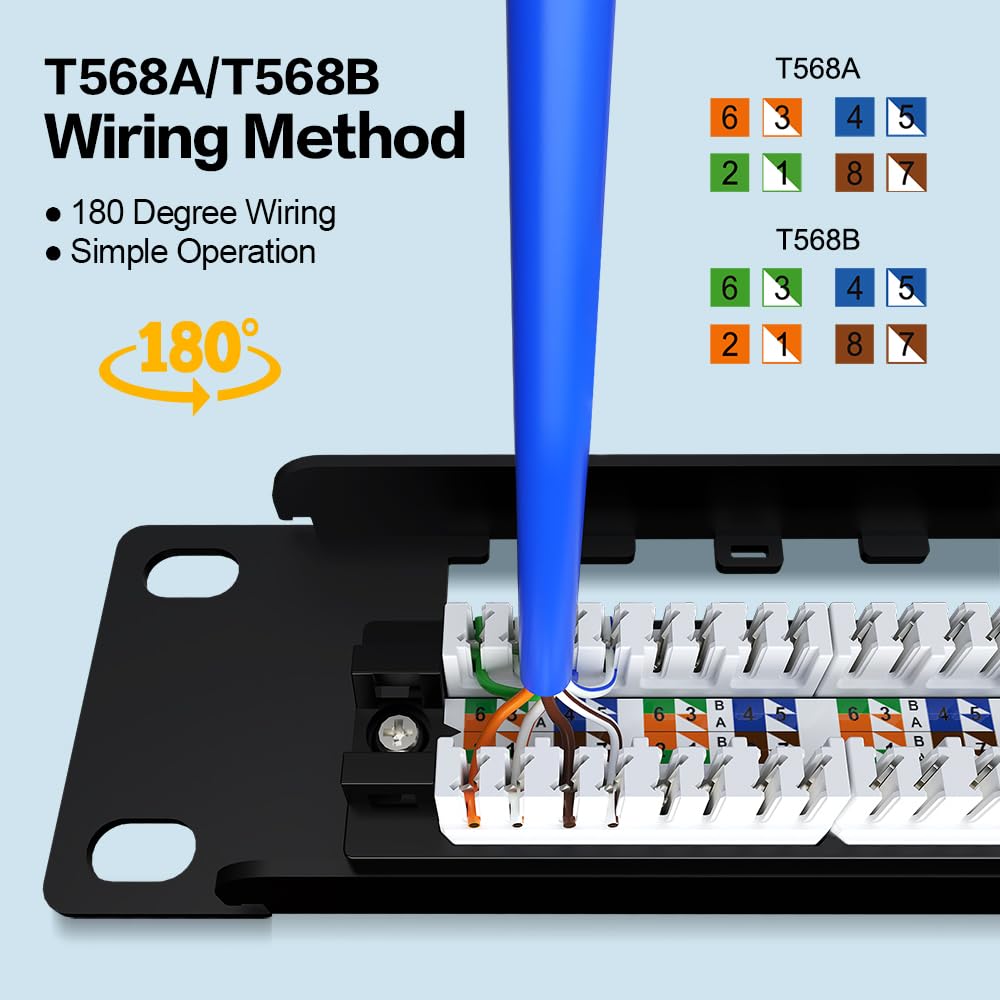 24 Port Patch Panel CAT6 1U 19 Rackmount RJ45 Punch Down - View #10