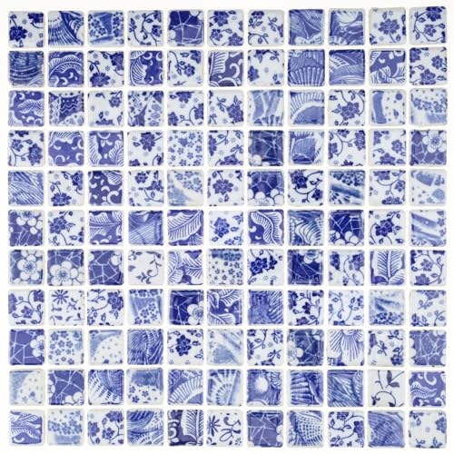 Quancru 121 Stück Keramische Mosaikfliesen Celadon Quadratische...