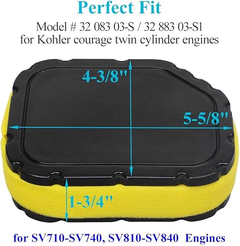 Miniatura 2 de HOODELL KH-32-083-03-S Filtro de aire para cortacésped Cub Cadet LT1046 LT1050 LTX1046 LTX1050 I1050 GT1554 GTX1054 SLT1550 SLT1554, Premium 32 0833