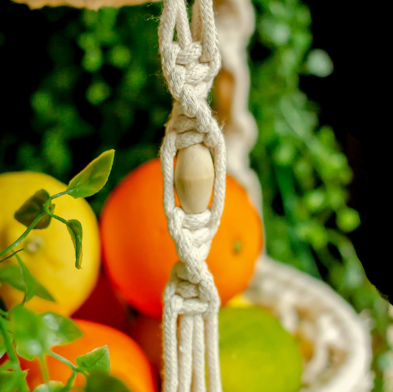 Cesto di frutta da parete, per cucina, stile bohémien, cesto per frutta in tessuto traspirante, cesto per frutta da cucina Bellv