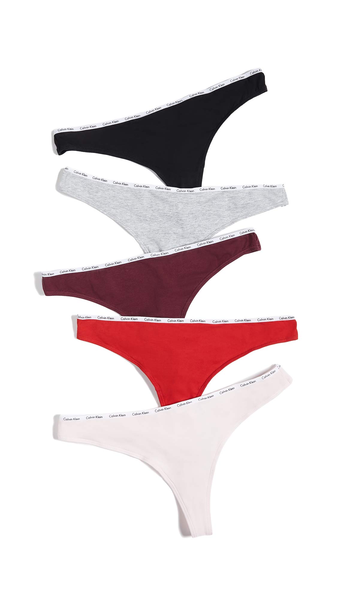 Calvin Klein womens Signature Cotton Logo Stretch Thong Panties Multipack