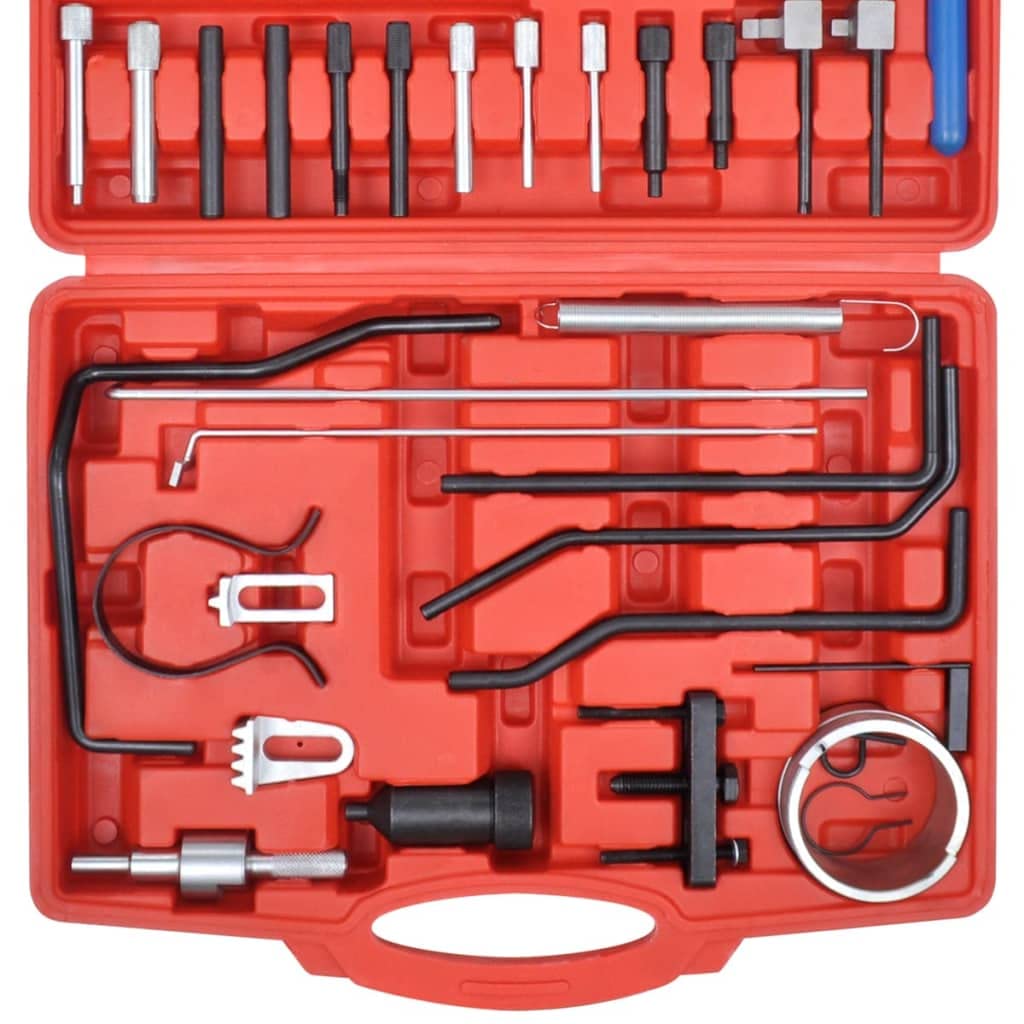 Mangloder - Juego de herramientas de correa dentada para motores diesel y gasolina para vehículos Citroën Peugeot, reparación de motores de combustible, maletines de herramientas, accesorios duraderos