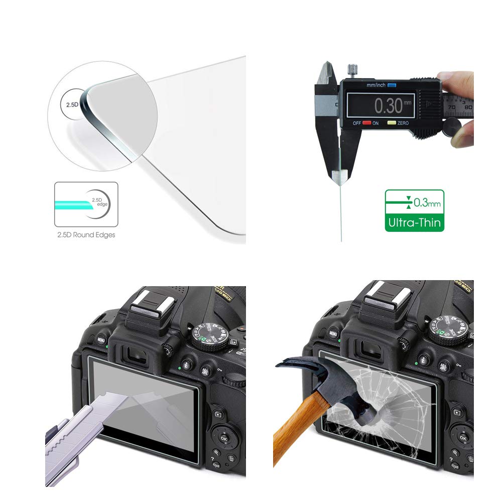 Komet WindSlayer - Custodia antivento in schiuma per parabrezza + pellicola protettiva in vetro (2 + 2 pezzi) compatibile con Hero 7, 6, 5 impermeabile fotocamera