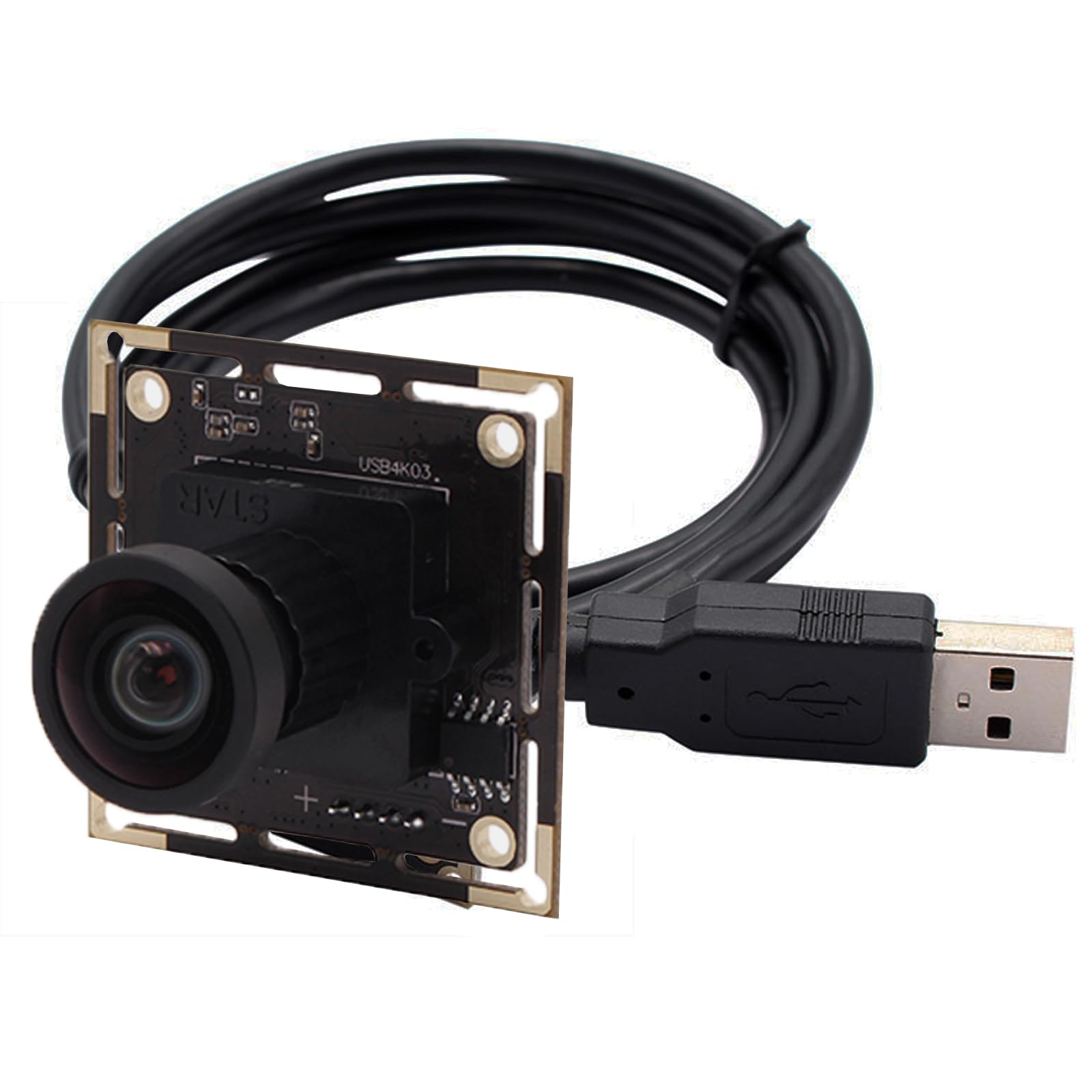 Svpro Modulo fotocamera 4K USB grandangolare scheda con obiettivo senza distorsioni, sensore CMOS IMX415, telecamera industriale senza microfono, UVC USB Plug and Play Webcam Board per computer,