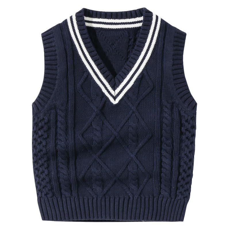 Petlaum Baby Jungen Weste V-Ausschnitt Kinder Baumwolle Strickweste...