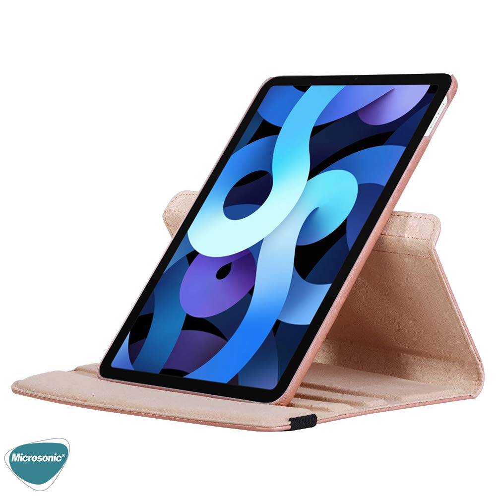 Microsonic Apple iPad 11.Nesil 2025 Kılıf (A3354-A3355) 360 Rotating Stand Deri Pembe [iPad 11.Nesil 2025 ile Uyumlu Kılıf - Pembe]