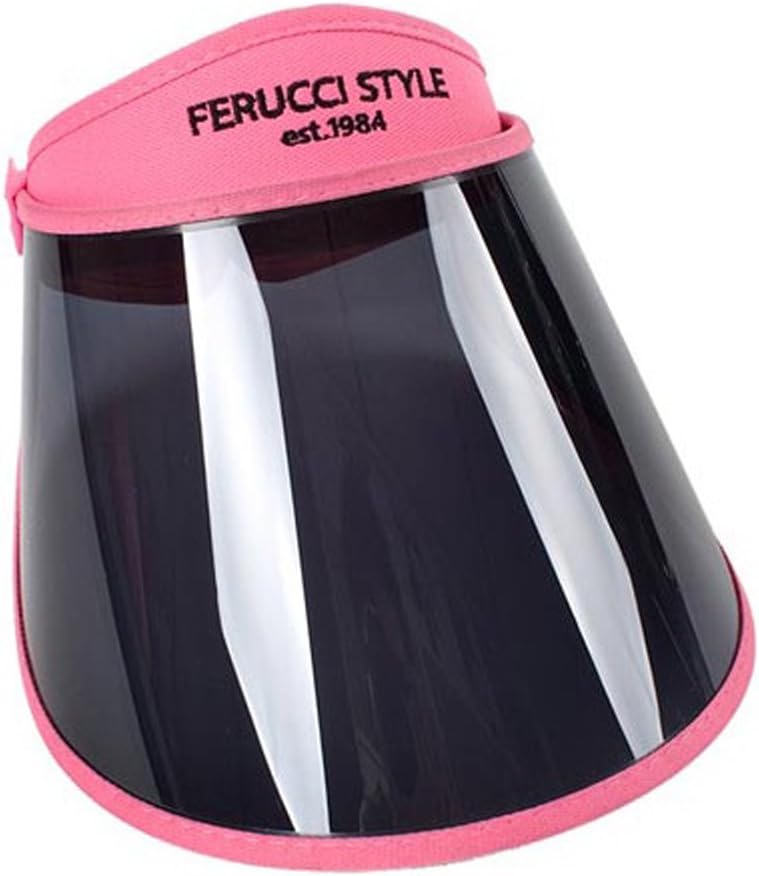 [Yong Jeen] Sun Visor Cap for UV Protection - Adjustable Angle with Tinted and Transparent Cover (Pink)