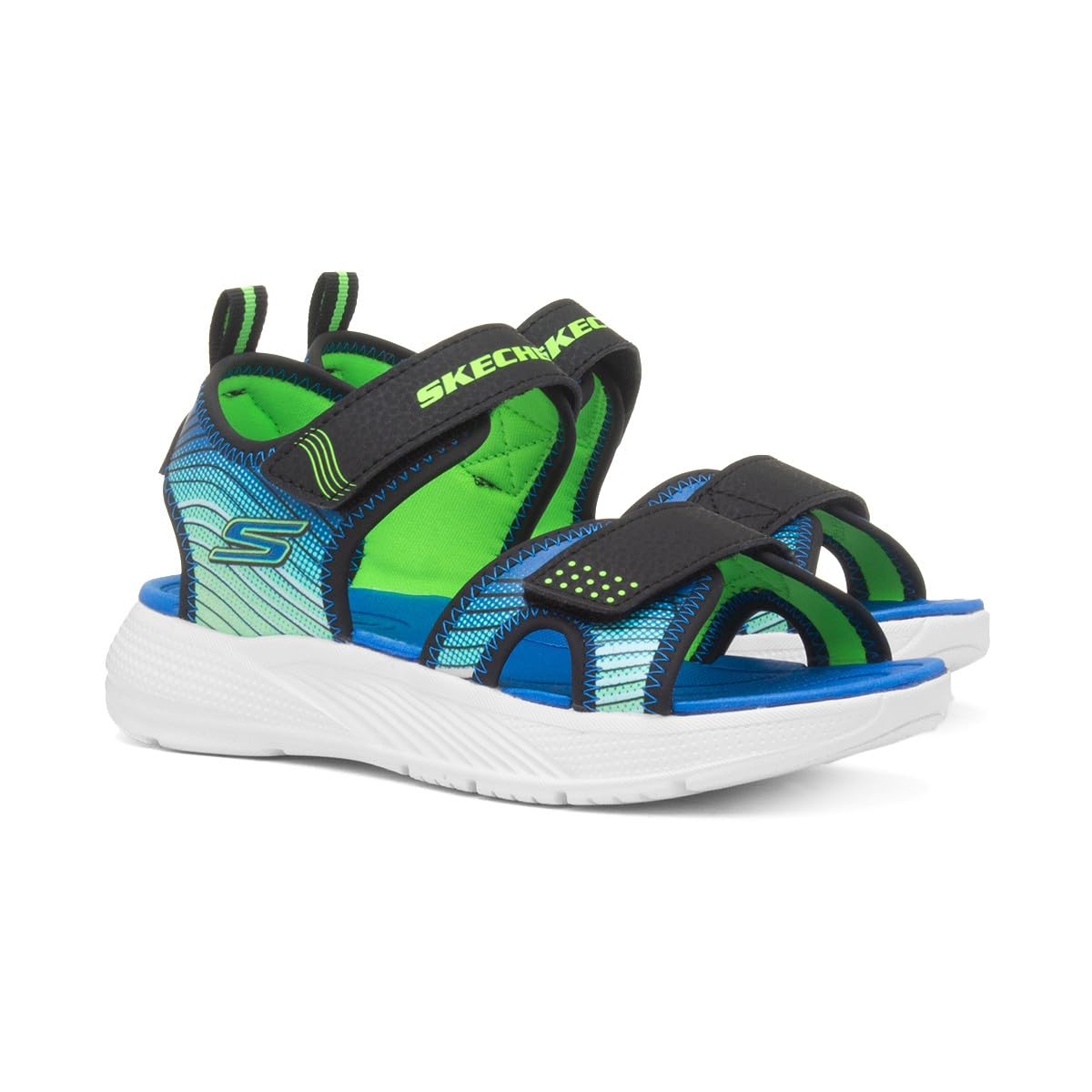 Skechers Microspec-Płaskie Sandały Dziecięce Dziecko, Czarny, 21 EU, Czarny (Black), 21 EU