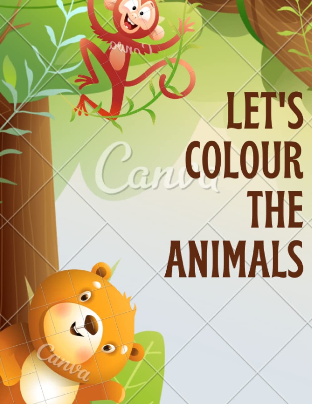 Let's colour the animals: A colouring book for kids to practice colouring.: A colouring book for kids.