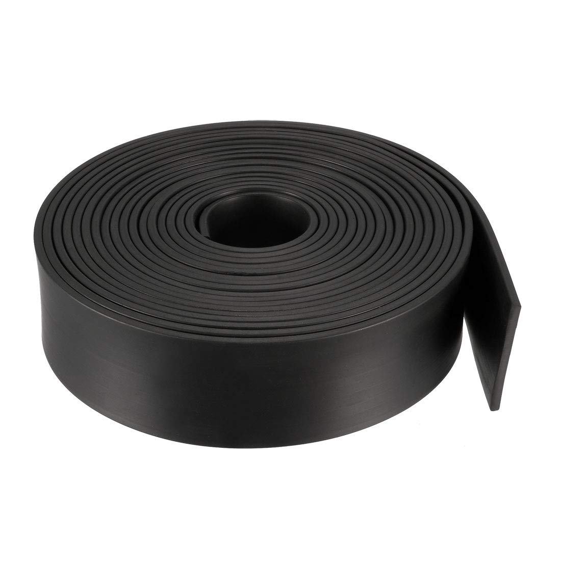 sourcing map Sólido Rectángulo Goma Sello Tira 40mm Wide 3mm Grosor, 5 Metros Largo Negro