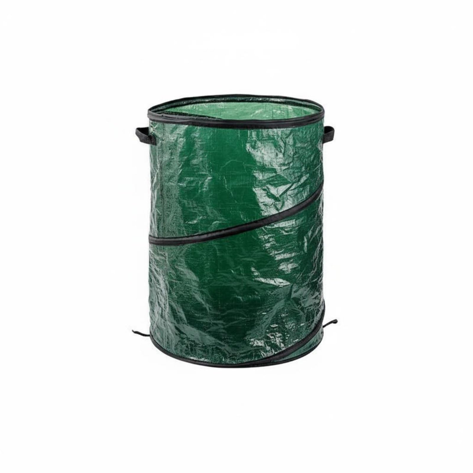 Fenteer Cestino Pieghevole Spazzatura Giardino Bidone Rifiuti Sacco Foglie Contenitore PE Rivestito con Telaio Flessibile Manici Superiori E Inferiori, Grande Senza Coperchio