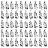 Framendino, 200 Pack Prayer Charms Silver Praying Hands Charm for Jewelry Making Neckalce