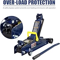 Vista 4 de Gato hidráulico azul de piso de servicio hidráulico de bajo perfil de 2,5 toneladas (5,000 lb) con bomba de elevación rápida de un solo pistón