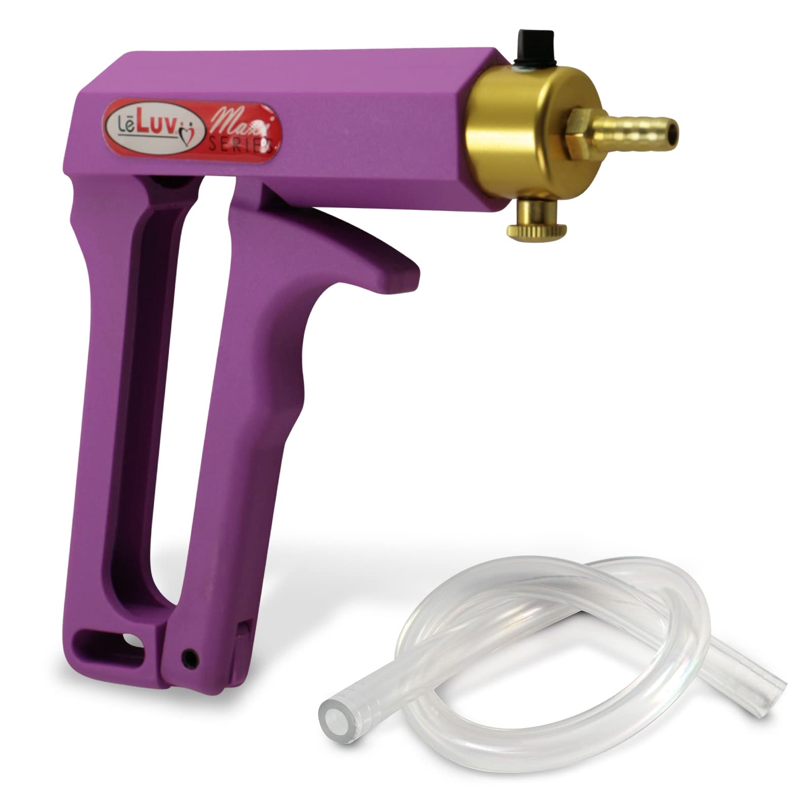 Vacuum Pump Black Maxi Ergonomic Handle with Release Valve - Bundle with Clear Hose and Fitting