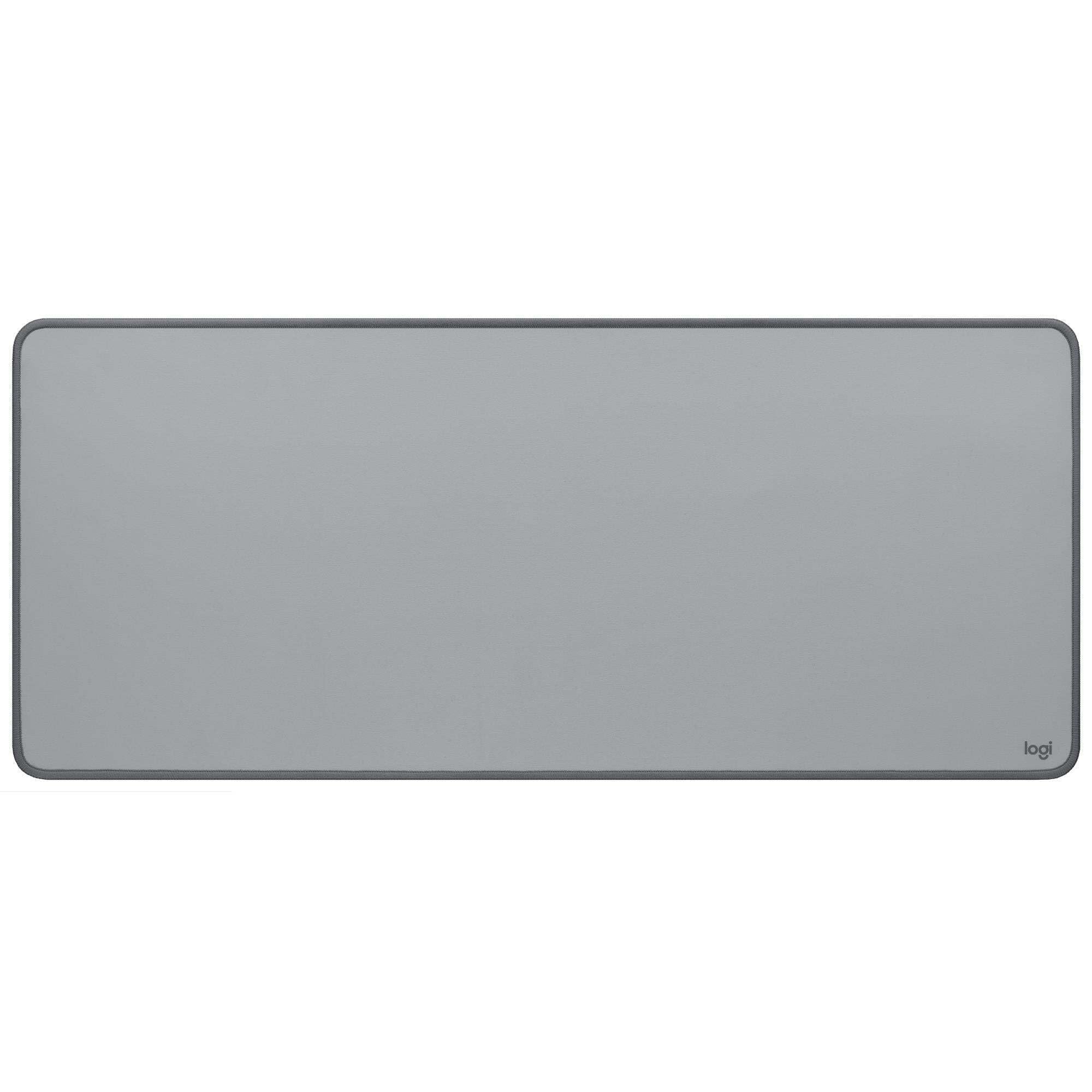 Logitech Desk Mat - Studio Series, Multifunctional Large Desk Pad, Extended Mouse Mat, Office Desk Protector with Anti-Slip Base, Spill-Resistant Durable Design-Mid Grey, (956-000046)
