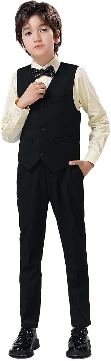 Boys Suit Toddler Tuxedo Kids Two-Piece Suits Dress Clothes Vest and Pants Set