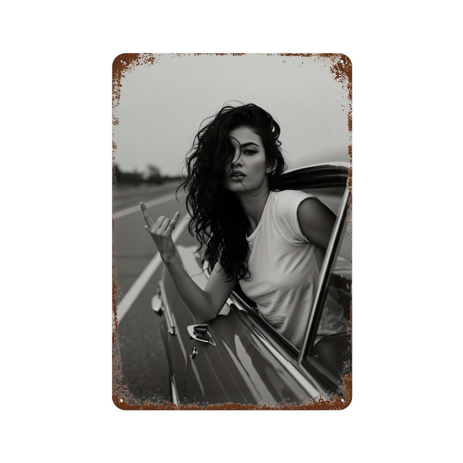 xiaoxiaoshen Beautiful Women And Cars Wall Decor Art Metal Tin Poster Modern Home Decor Art Home Bar Shop Decorations Vintage Sign 30x20cm