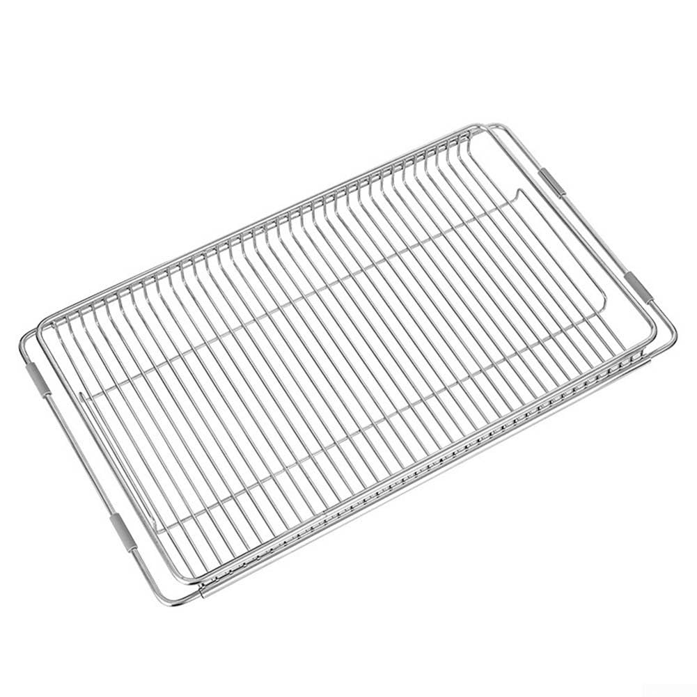 Griglia da forno cromata, 465 x 375 mm, resistente al calore fino a 600 °C, lavabile in lavastoviglie, griglia per forno e grill