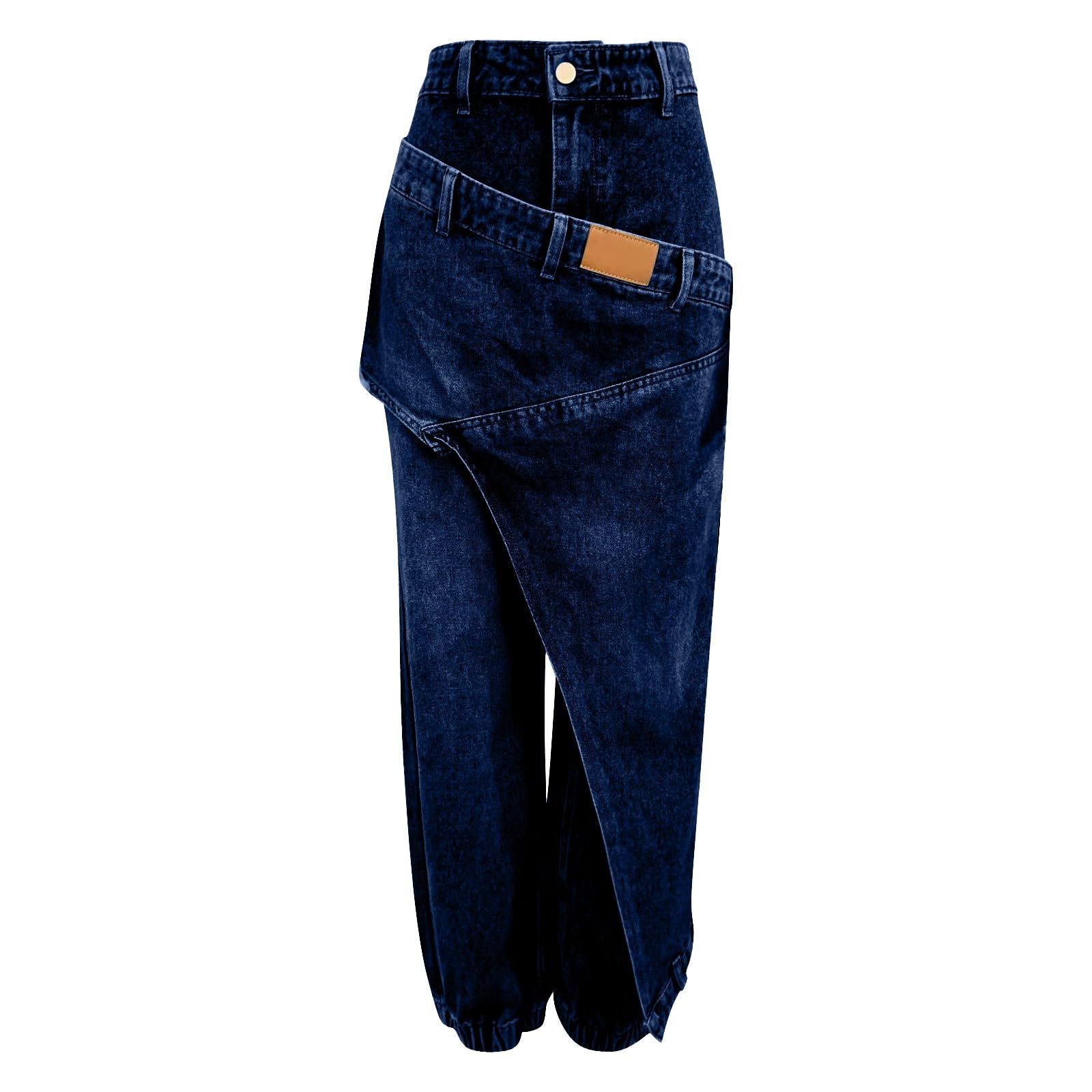 Jeans Baggy Donna Vita Alta Jeans Vita Alta Gamba Larga Casual Pantaloni Elasticizzati Leggeri Curvy Eleganti Pantaloni Denim Baggy Larghi Moda Comodi Streetwear Wide Leg Tempo Libero Push Up