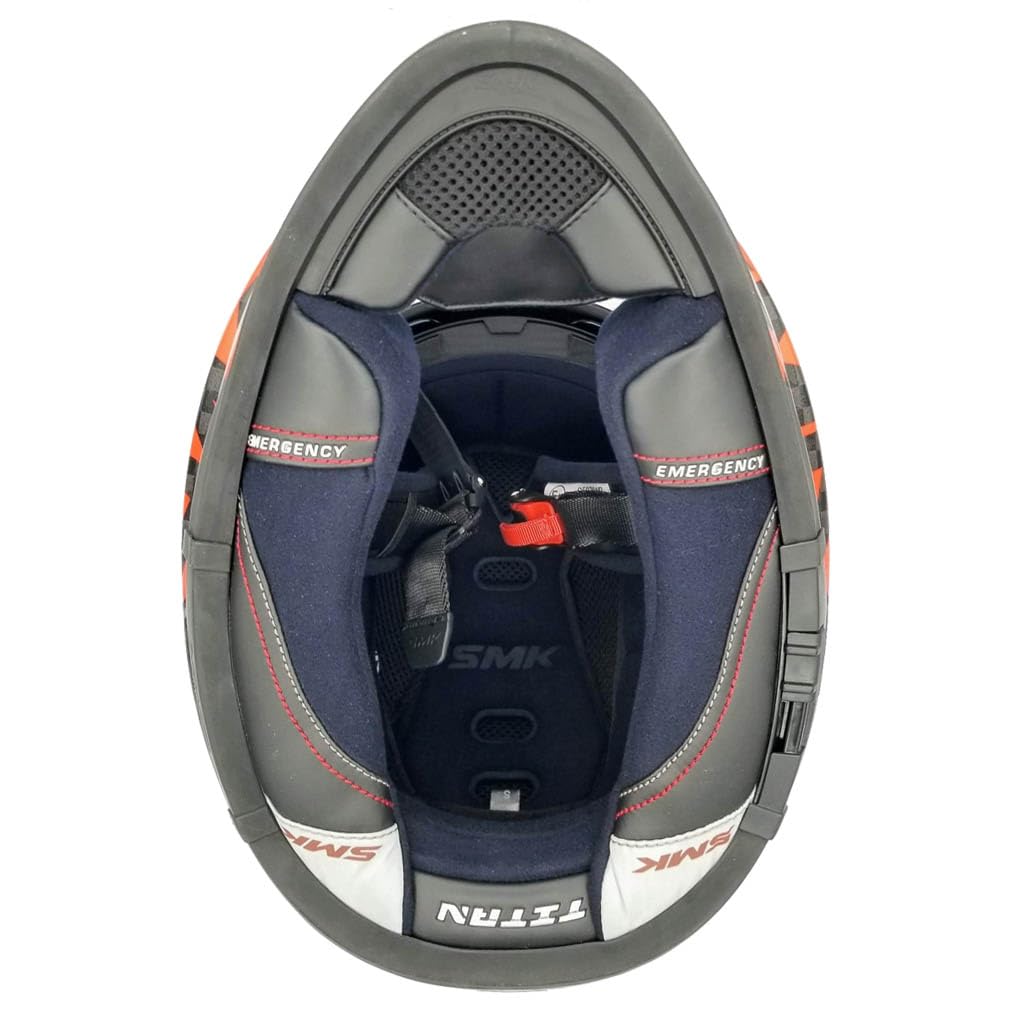 Casco de Moto Integral SMK Titan Carbono Nero Rojo con Visor Solar - Homologado ECE 22.06 - Designed