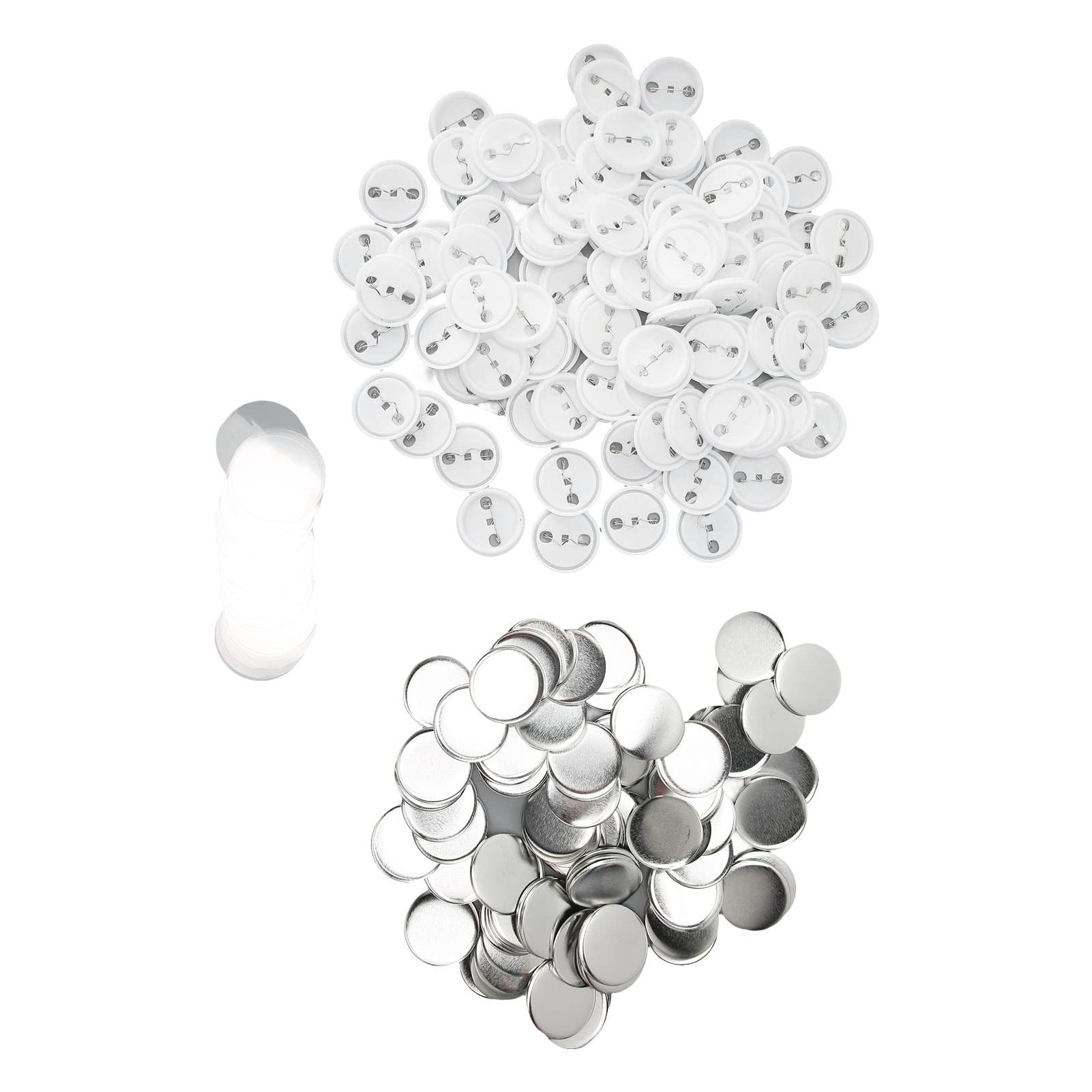 100 Set di Spille Fai-da-te Parte Spille in Plastica in Latta per Bottoni in Bianco per Macchina per la Creazione di Badge (44 MM) Handcraft Materials