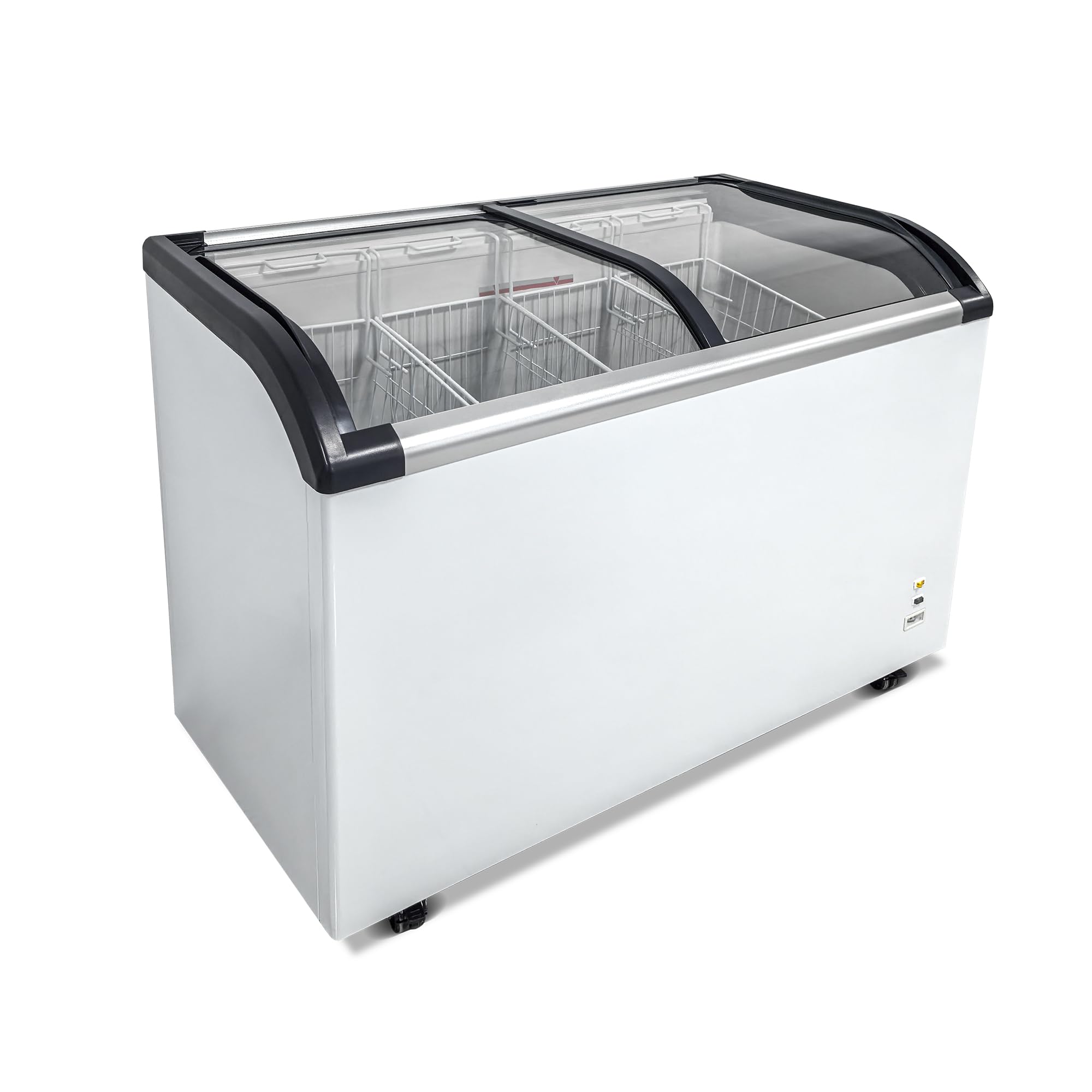 9.8 Cu.ft Curved Glass Ice Cream Chest Freezer with LED Lights