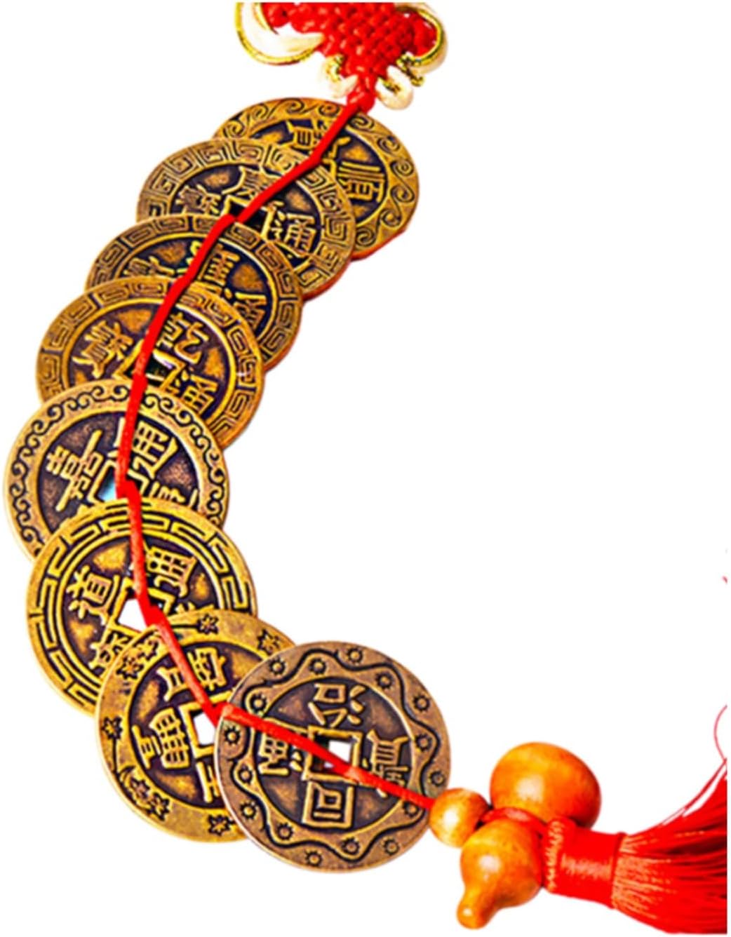 大号纯黄铜五帝钱4.3cm加厚铜钱散装门对门槛葫芦中国吉祥结 Feng Shui Good Amulet fengshui Chinese Tassel Ornaments-235