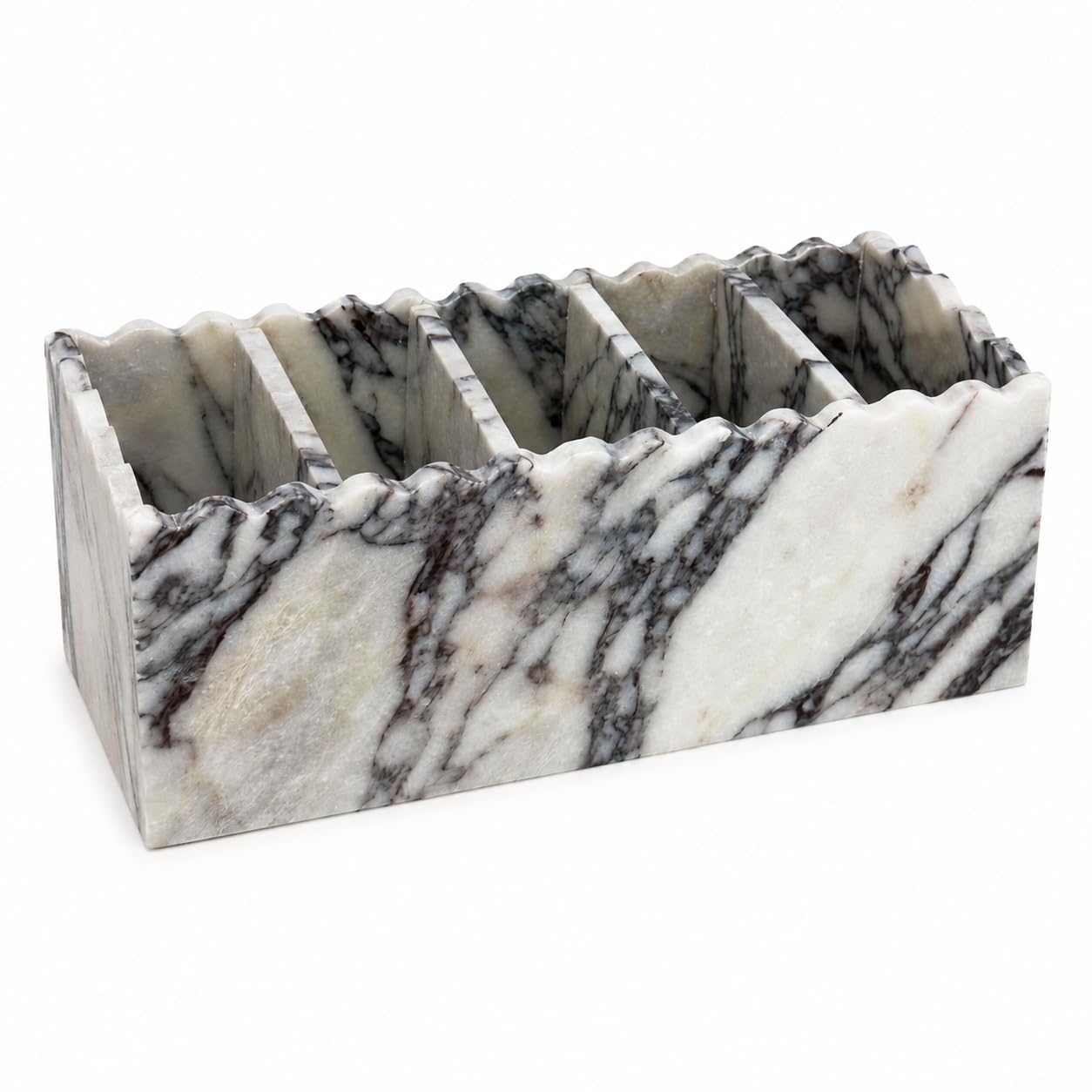 Porte-stylo marbre, boîte de rangement ondulée à 5