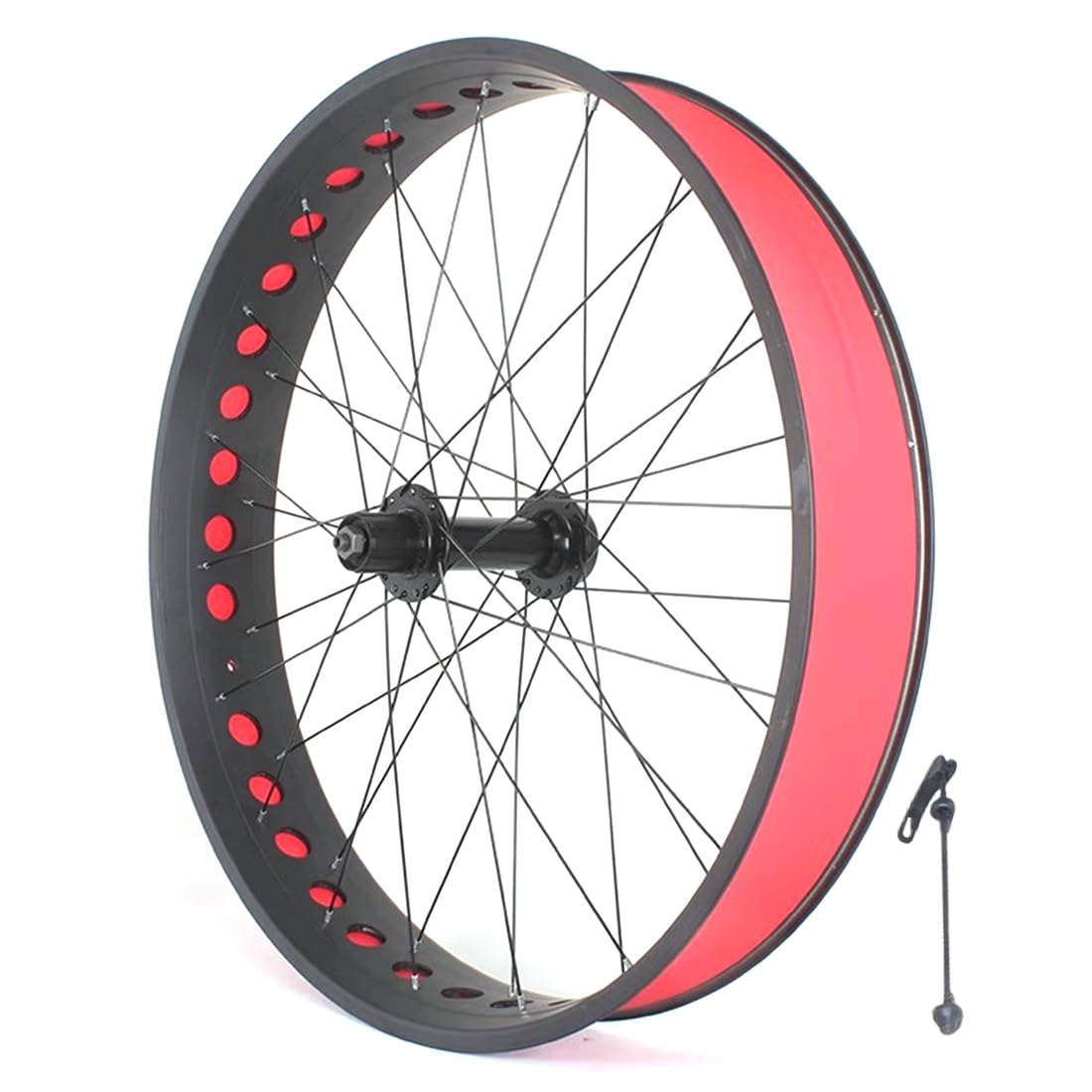ZXGSXIOU 26 X 4.0-4.9'' Fat Bike Front Rear Wheels Snow Ebike Wheelset Aluminum Alloy Double Layer Rim 36H Disc Brake Hub Quick Release 135mm/190mm For 7-12s Cassette(Rear)