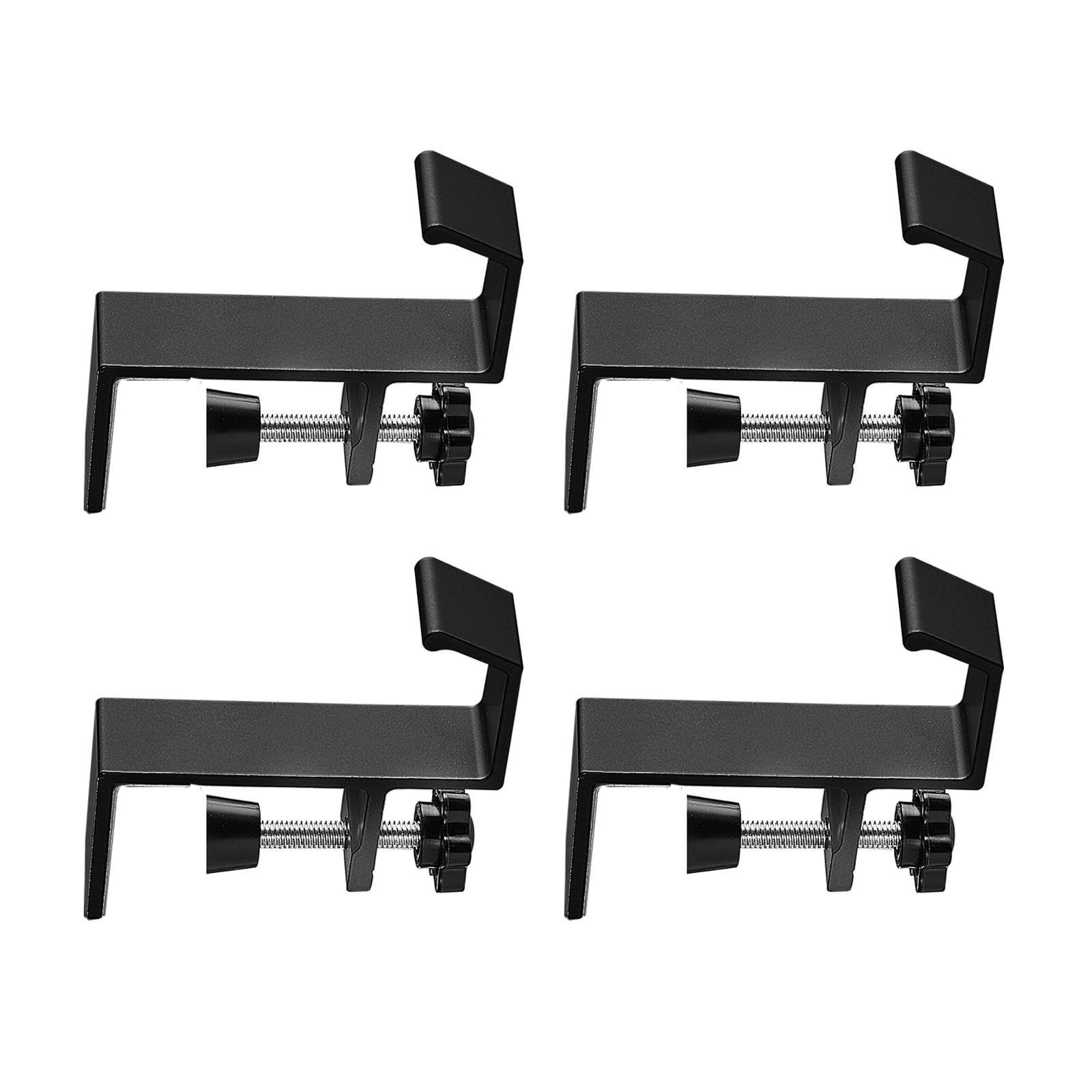 Kalttoy Black Of 4 Adjustable Nonstick Desk Hook Sturdy Hanger For Storage Solution In Kitchen Study Room Removable Desk Hook