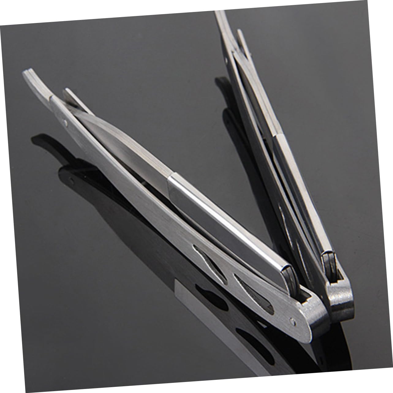 IWOWHERO Professional Stainless Steel Vintage Razor Holder Safety Razor Holder for Men Home Salon Use