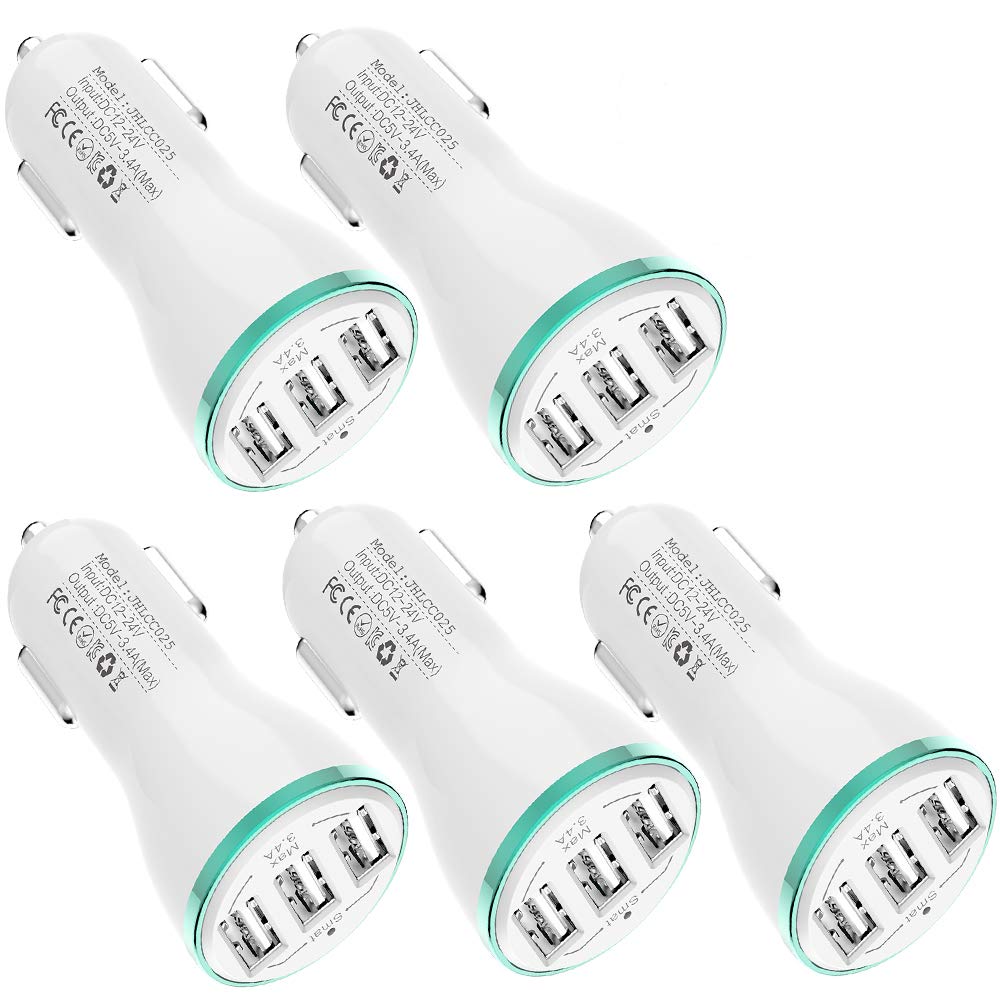 USB Car Charger[5-Pack],Bralon 24W/4.8A Rapid Car Charger Compatible with Phone 12(Pro Max)/12 mini/11 Pro Max/Xs/Xs max/Xr/X/8,G.alaxy Note S10/S9/S8 and More