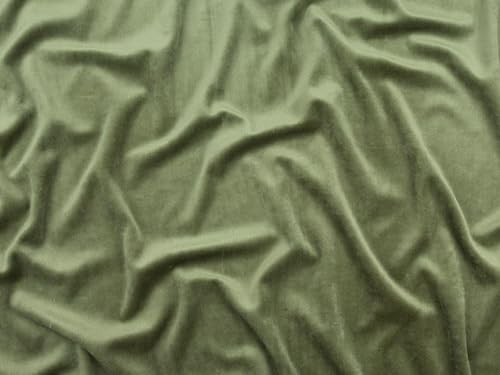 Minerva Core Range Fern Green Cotton Velour Stretch Knit Fabric for Dressmaking - 147cm Wide - per metre
