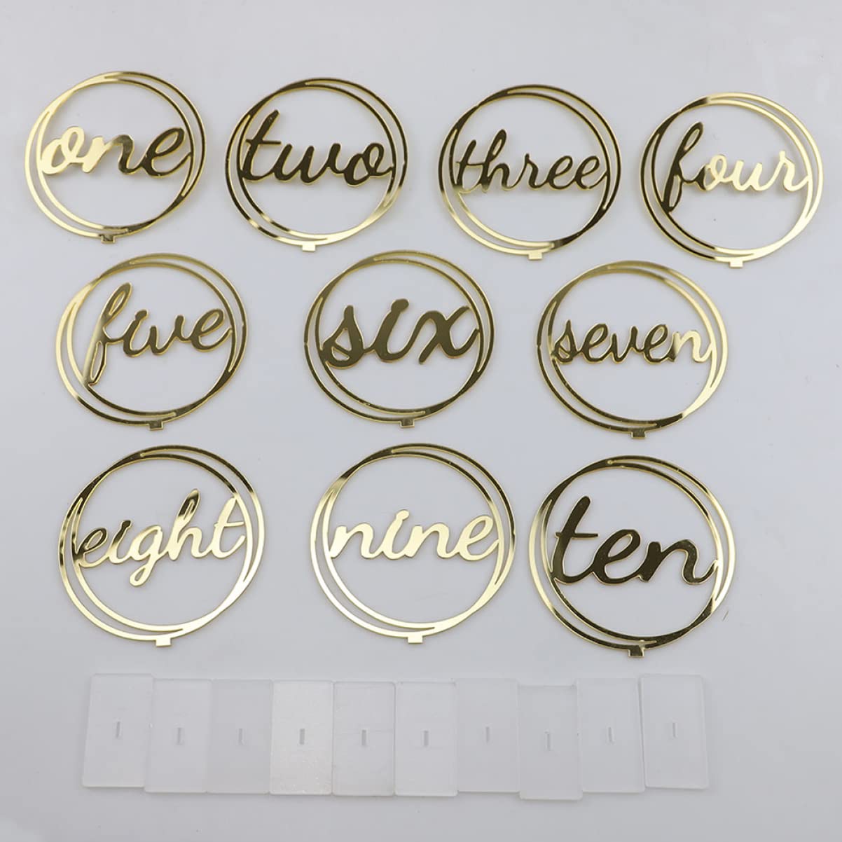 Abaodam 20pièces Numéros De Table Acrylique Rond Décoration Élégante Pour Mariages Avec Chiffres Anglais Accessoire Pratique Et Pour Événements Spéciaux