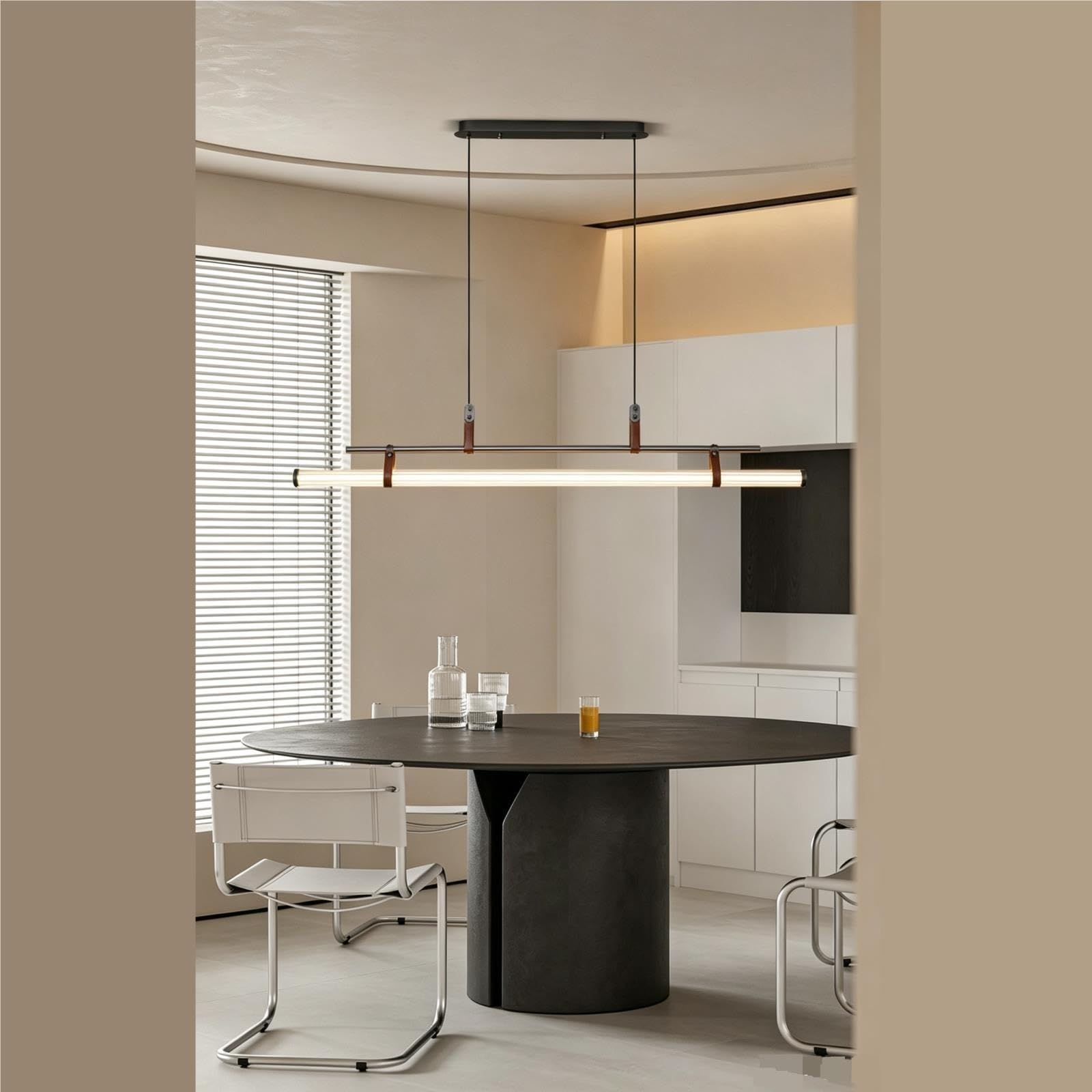 Lámpara Colgante Metálica Con Varilla Larga Estilo Industrial Moderno