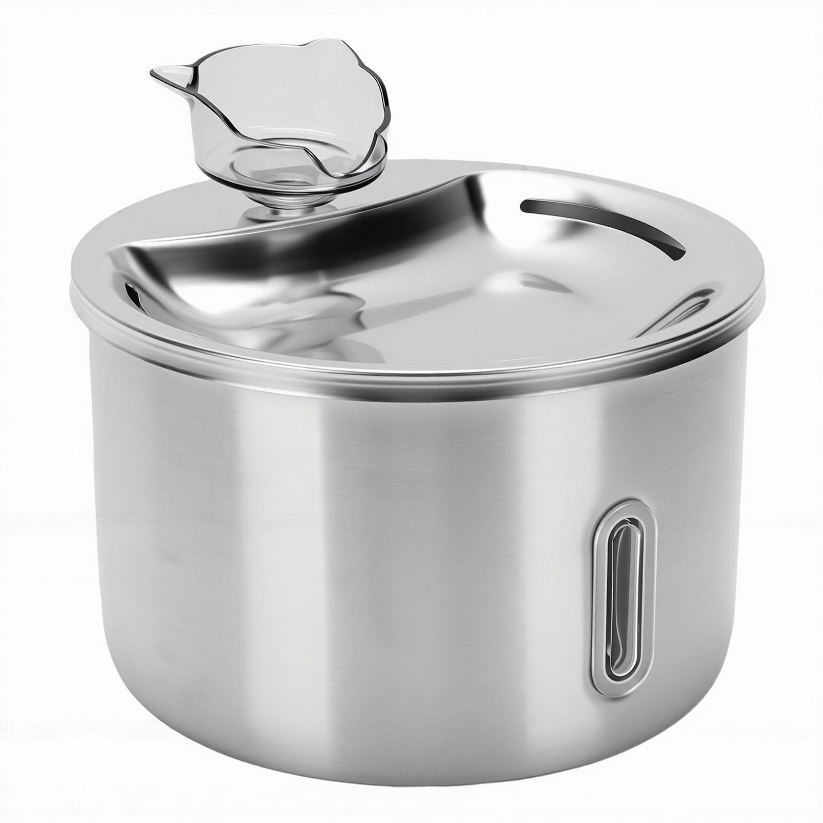 Fuente de Agua para Mascotas de Acero Inoxidable, Filtro de Circulación Automática de 2L, Dispensador de Agua para Gatos con Luz para Gatos y Perros Pequeños
