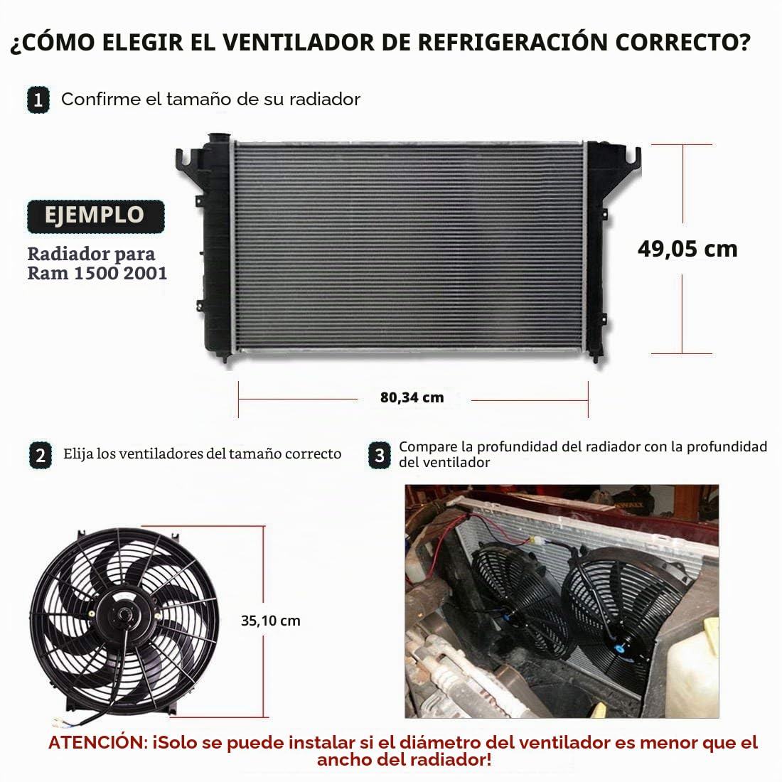 Universal 12V 80W 2250RPM Blade Motor del coche Radiador eléctrico Radiador de refrigeración Ventilador Kit 10 pulgadas