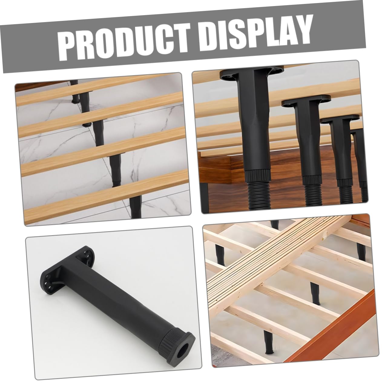 Housoutil 4pcs Bed Frame Support Legs Cabinet Leg Bed Center Frame Slat Feet Center Support Leg Bed Foot Risers Sofa Leg Couch Leg Bed Center Slat Adjustable Table Legs Bracket Replace 15c