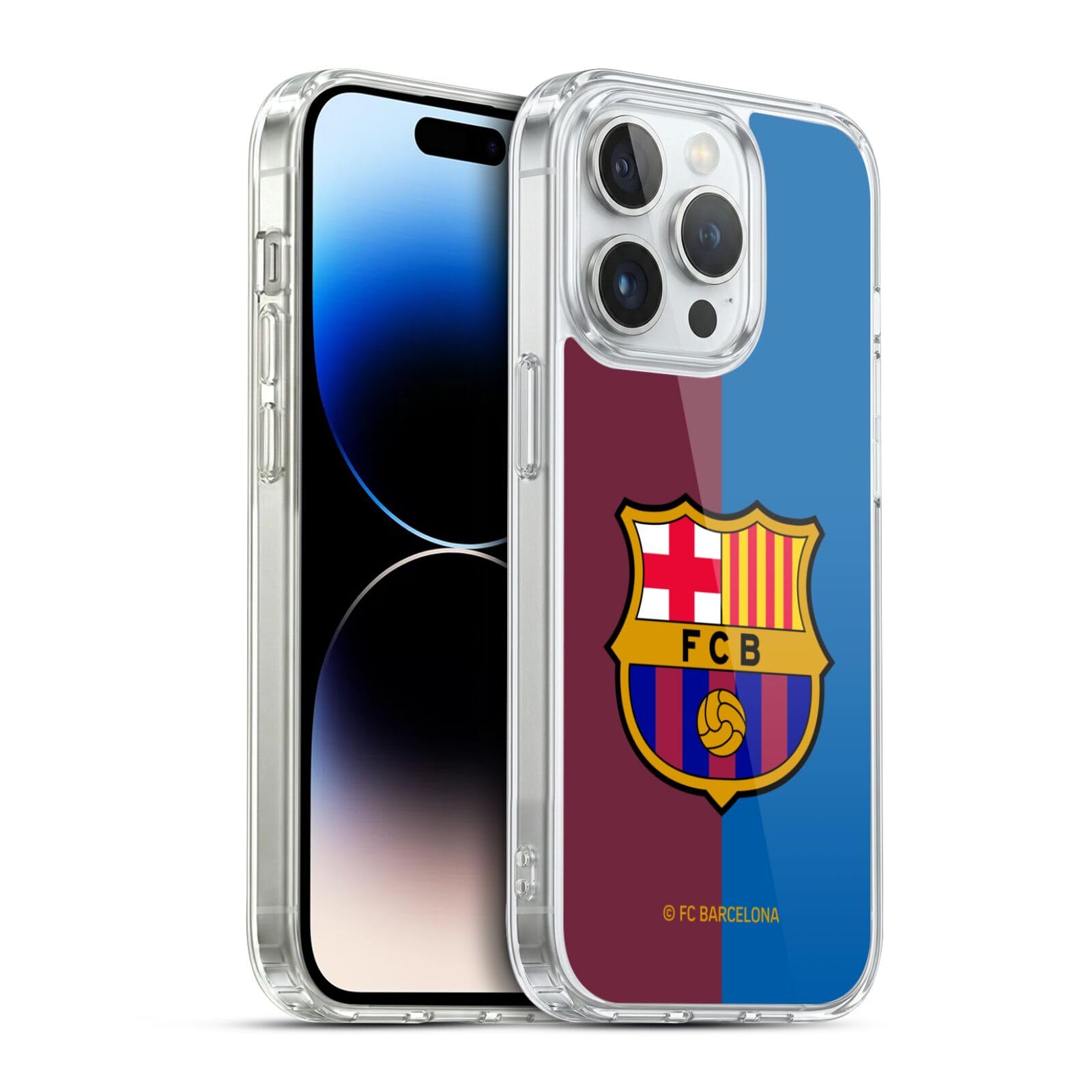 Head Case Designs Officially Licensed FC Barcelona Home 2024/25 Crest Kit Soft Gel Case Compatible with Apple iPhone 14 Pro