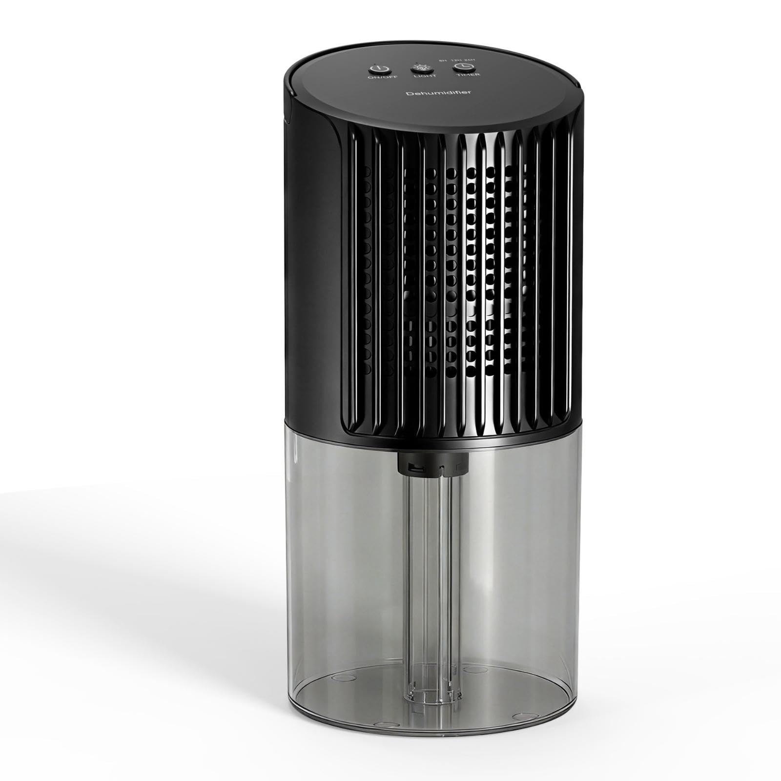 Cylindrical Air Dryer Compact Air Dryer with Transparent Tank Automatic Shutoff for Bedroom, Bedside Table Black Us Plug-picture-21